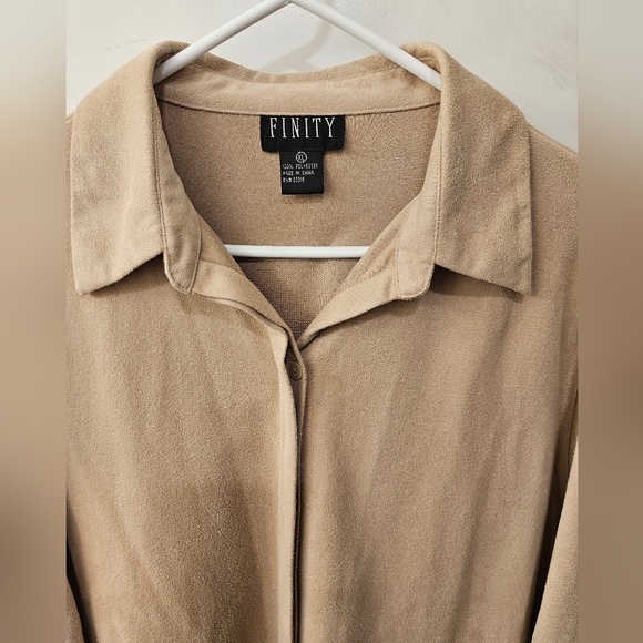 NWOT - Finity Chamois Tan Long Sleeve Button Up Shirt - Size XL - Picture 2 of 7